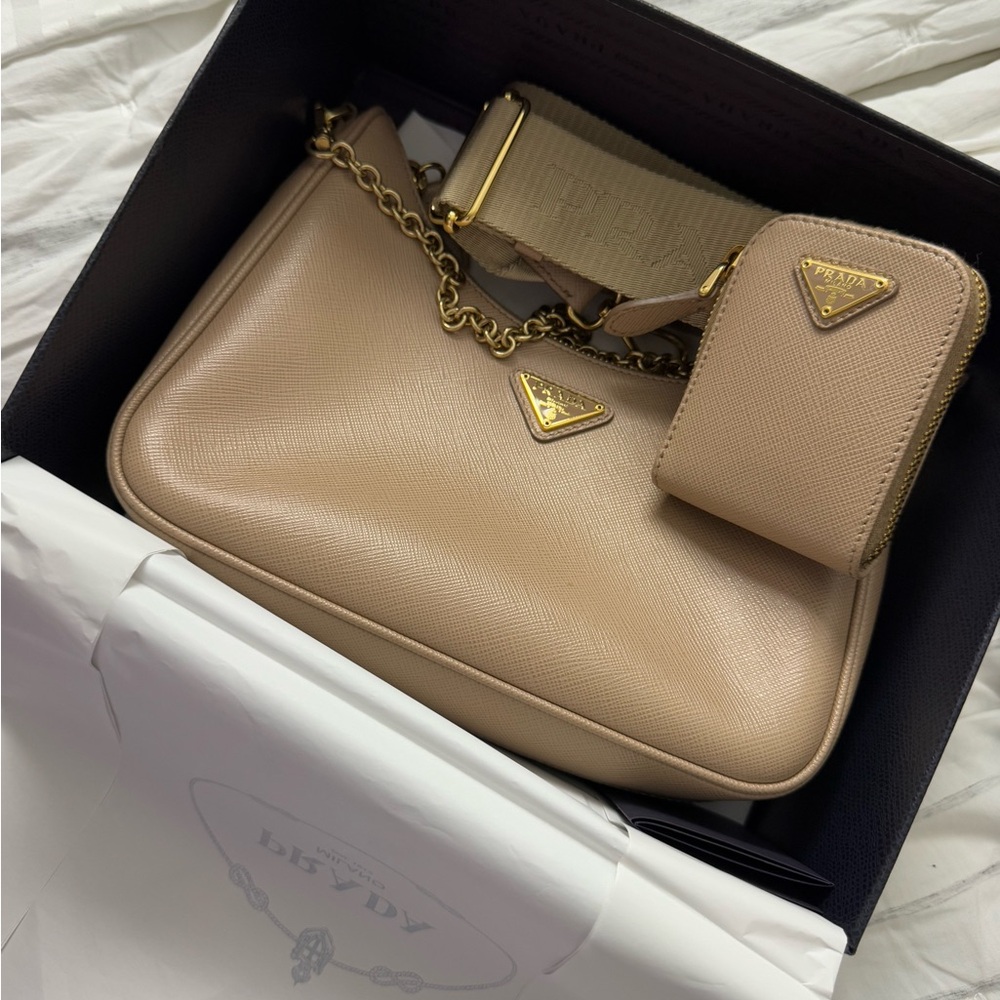 Prada Re-Edition 2005 Saffiano leather bag with gold hardware
